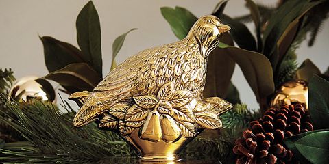 gold partridge stocking holder