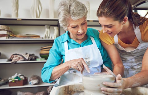 mom daughter pottery
