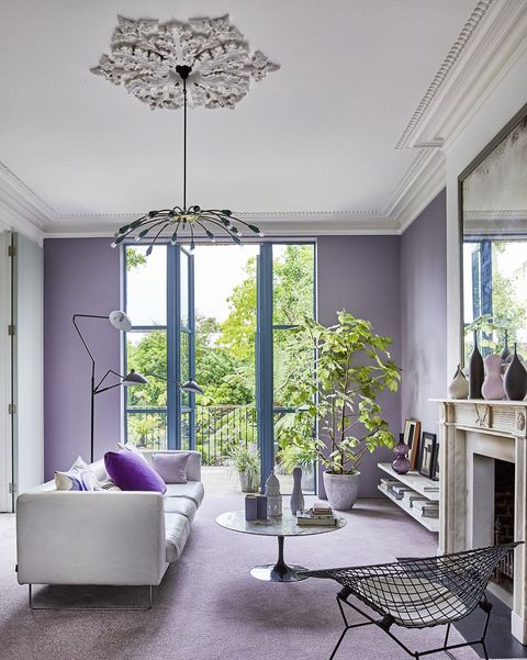 pastel aesthetic  lilac living room