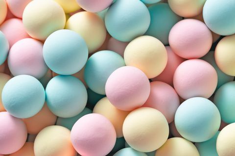 pastel colored marshmallow spheres