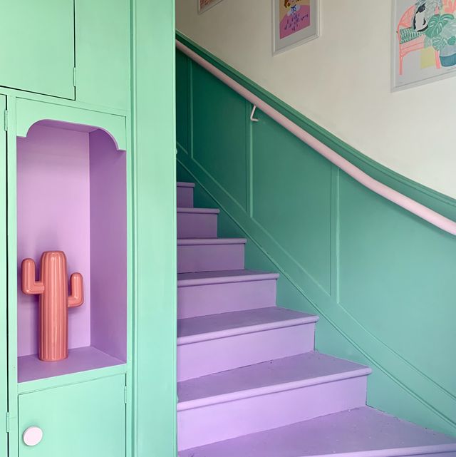 pastel staircase transformation