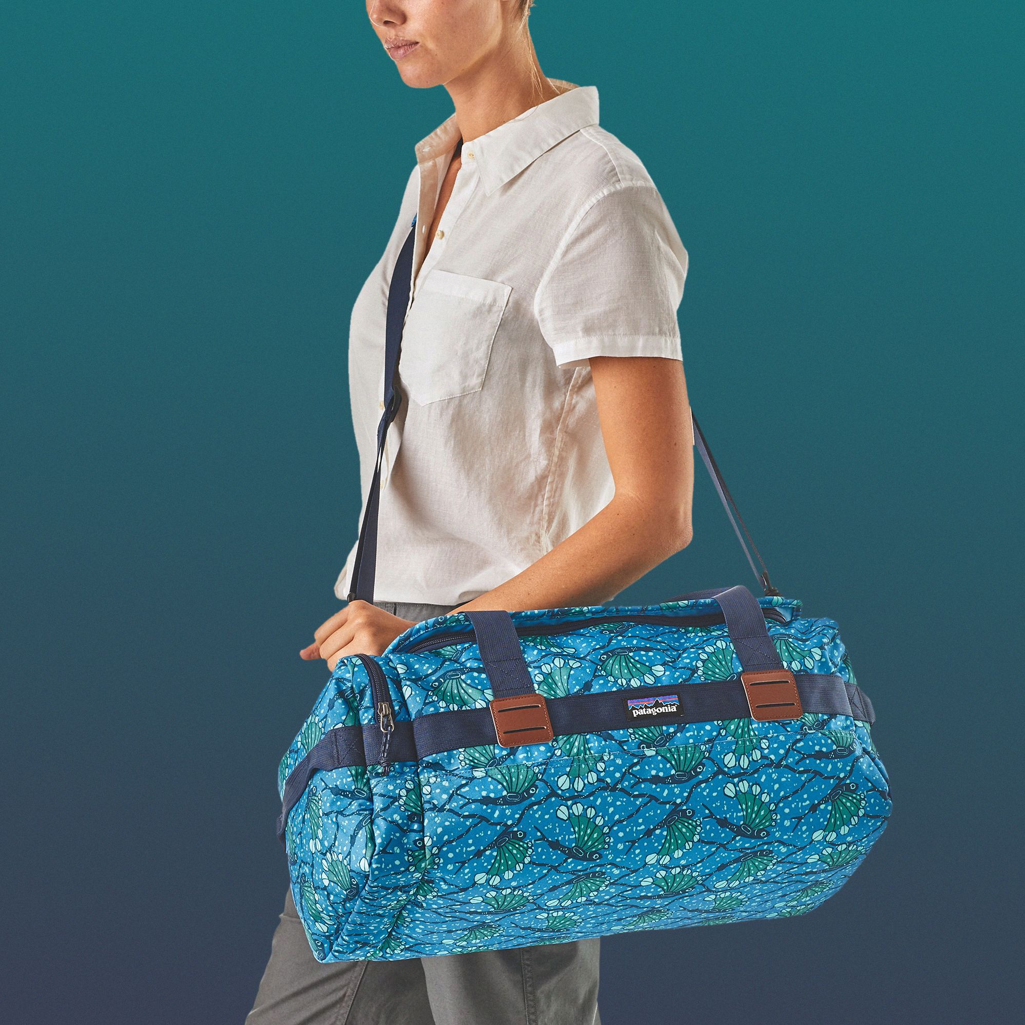 teal gym bag