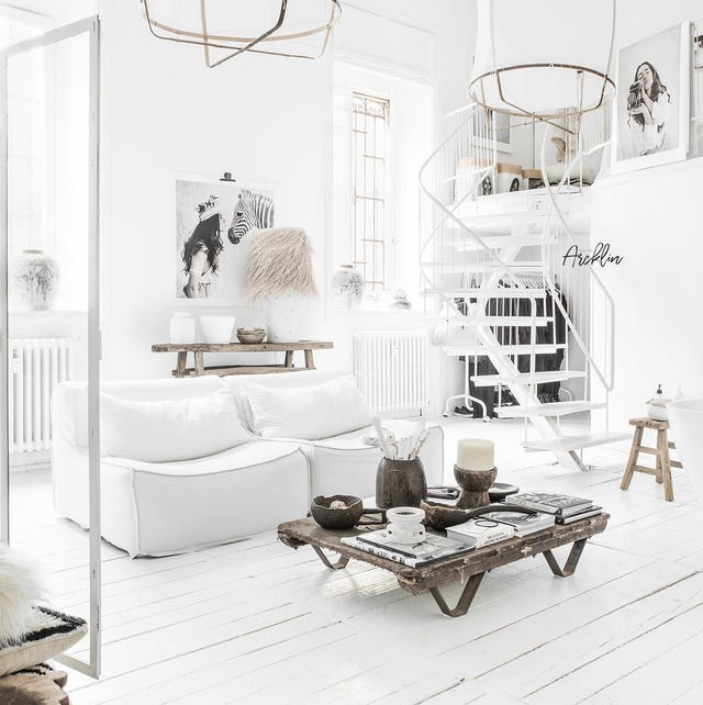 Salón decorado en blanco salon blanco