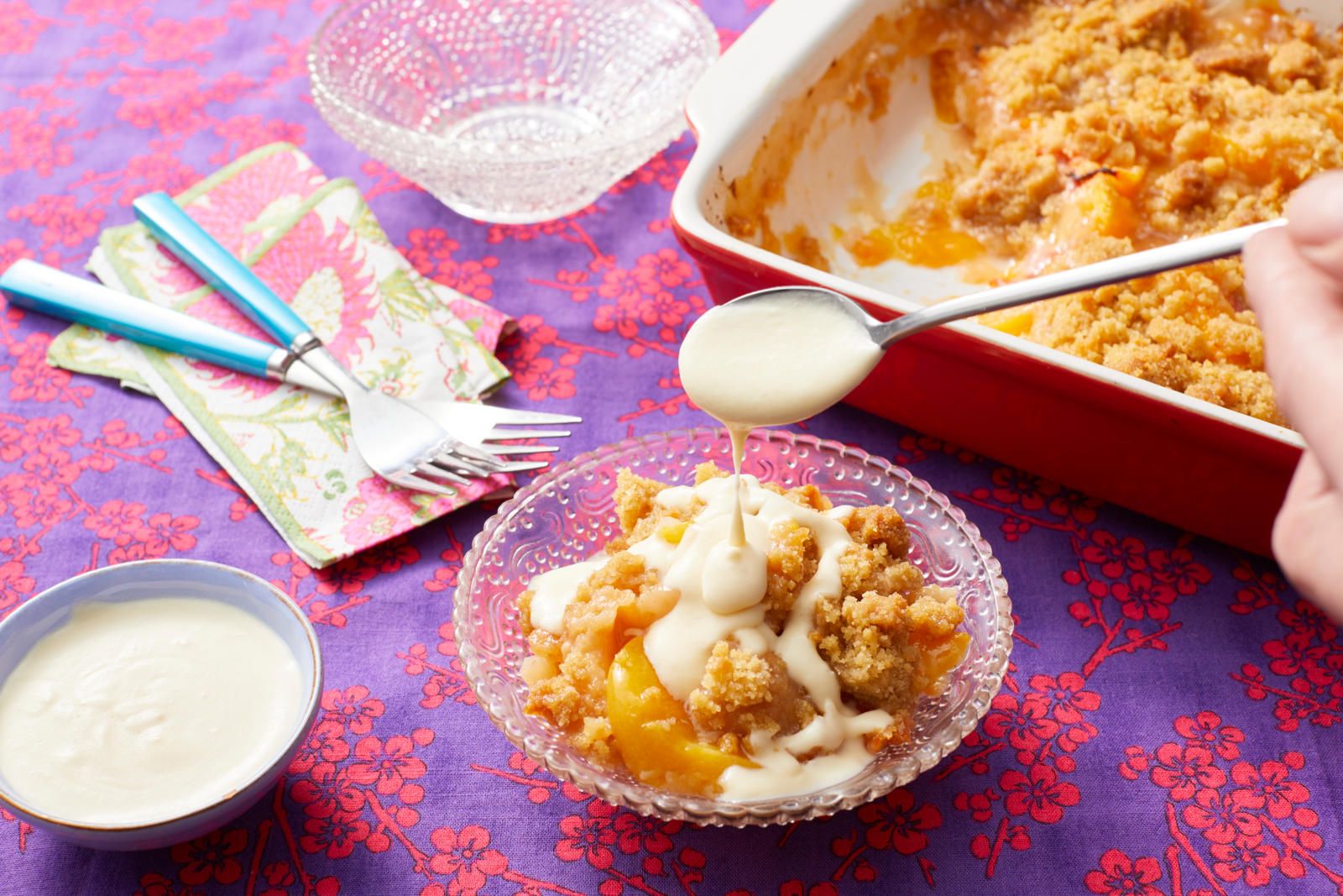 Peach Crisp with Maple Cream Sauce image