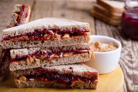 Running fuel before a race: Peanut butter and jelly sandwich