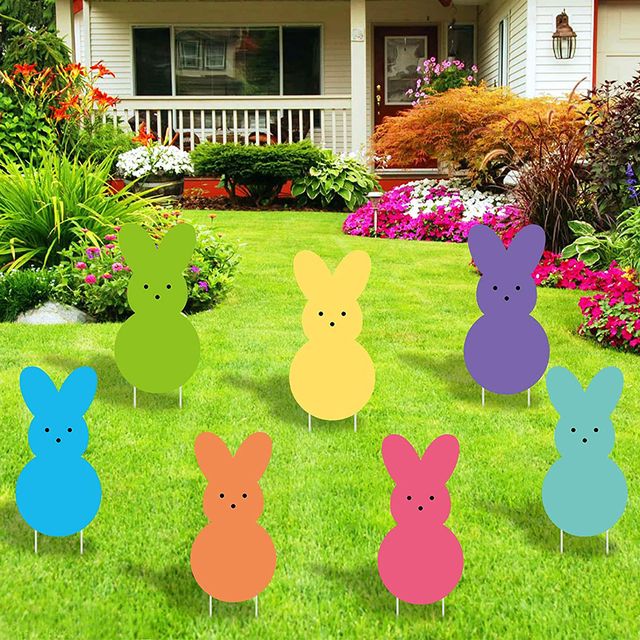 peeps bunny yard signs easter decorations