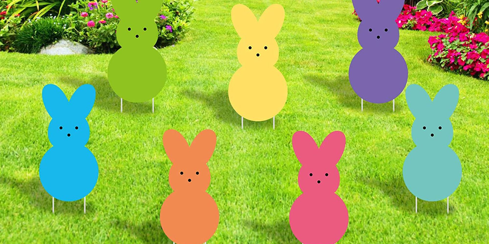 14x28 Personalized Easter Sign Personalized Bunny Peep Yard Sign Easter Bunny Family Easter Bunny Peeps Custom Easter Bunny Sign