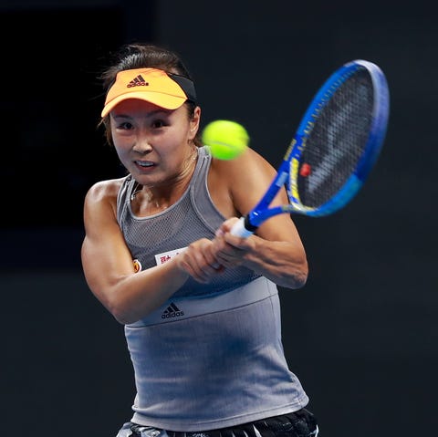 2019 China Open - Day 1 peng shuai playing tennis