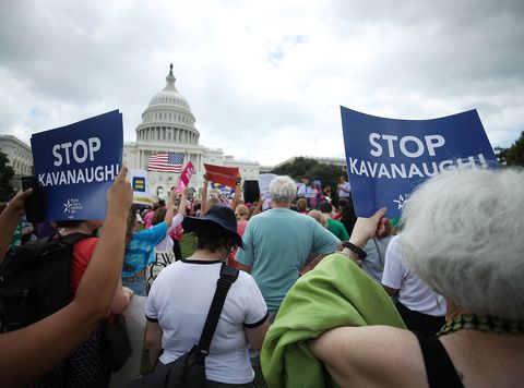 Senate Democrats Rally Outside US Capitol Against Kavanaugh Nomination