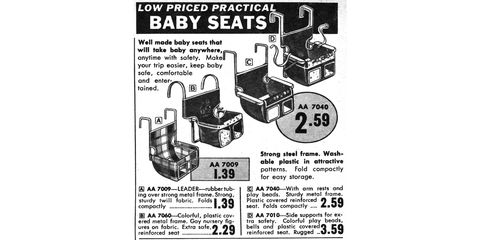 child seats in 1959 pep boys catalog