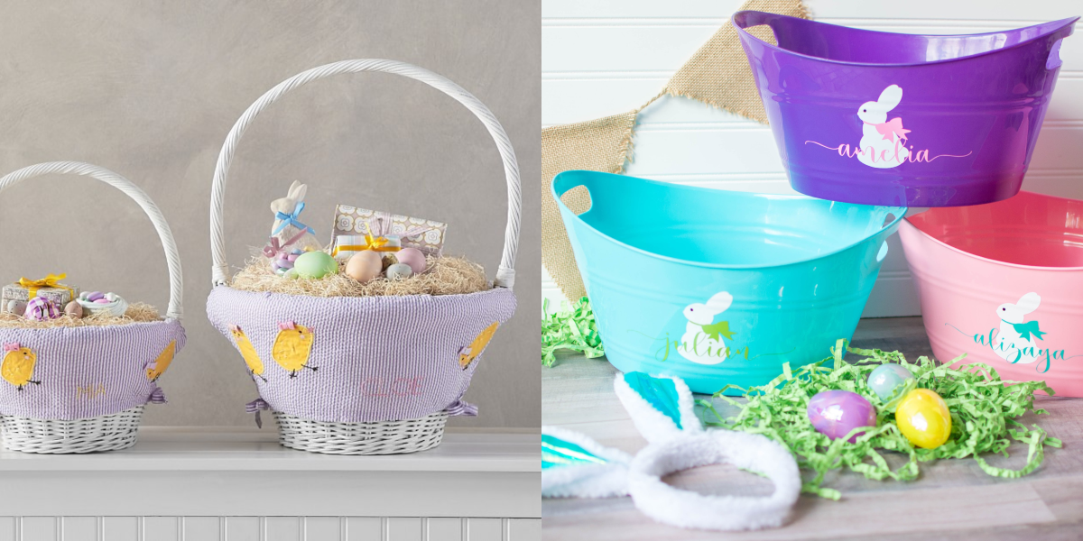 personalized baby easter baskets