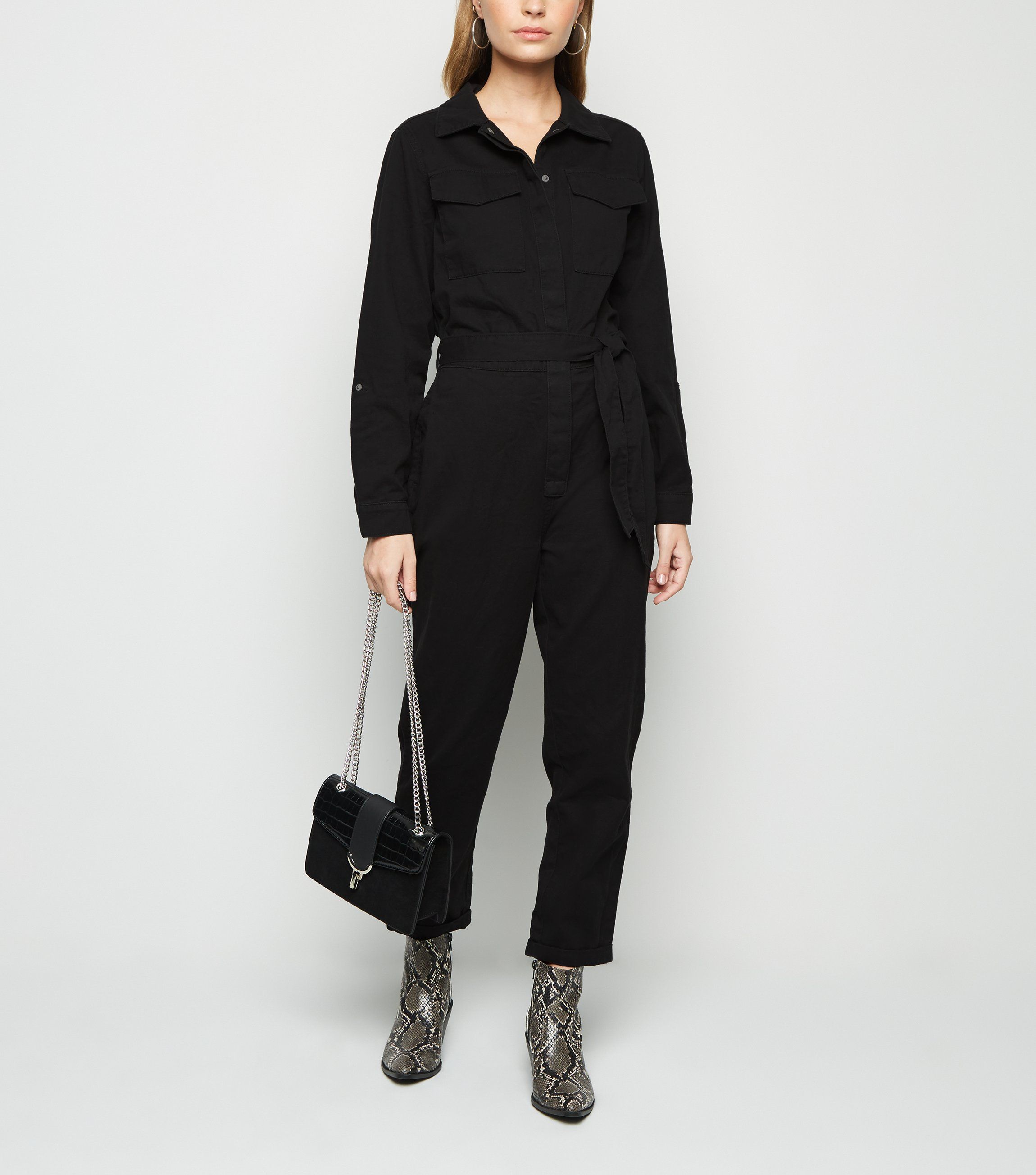 ladies black boiler suit