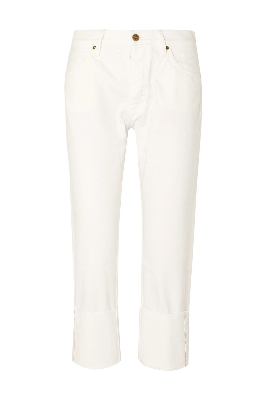 white cropped straight jeans