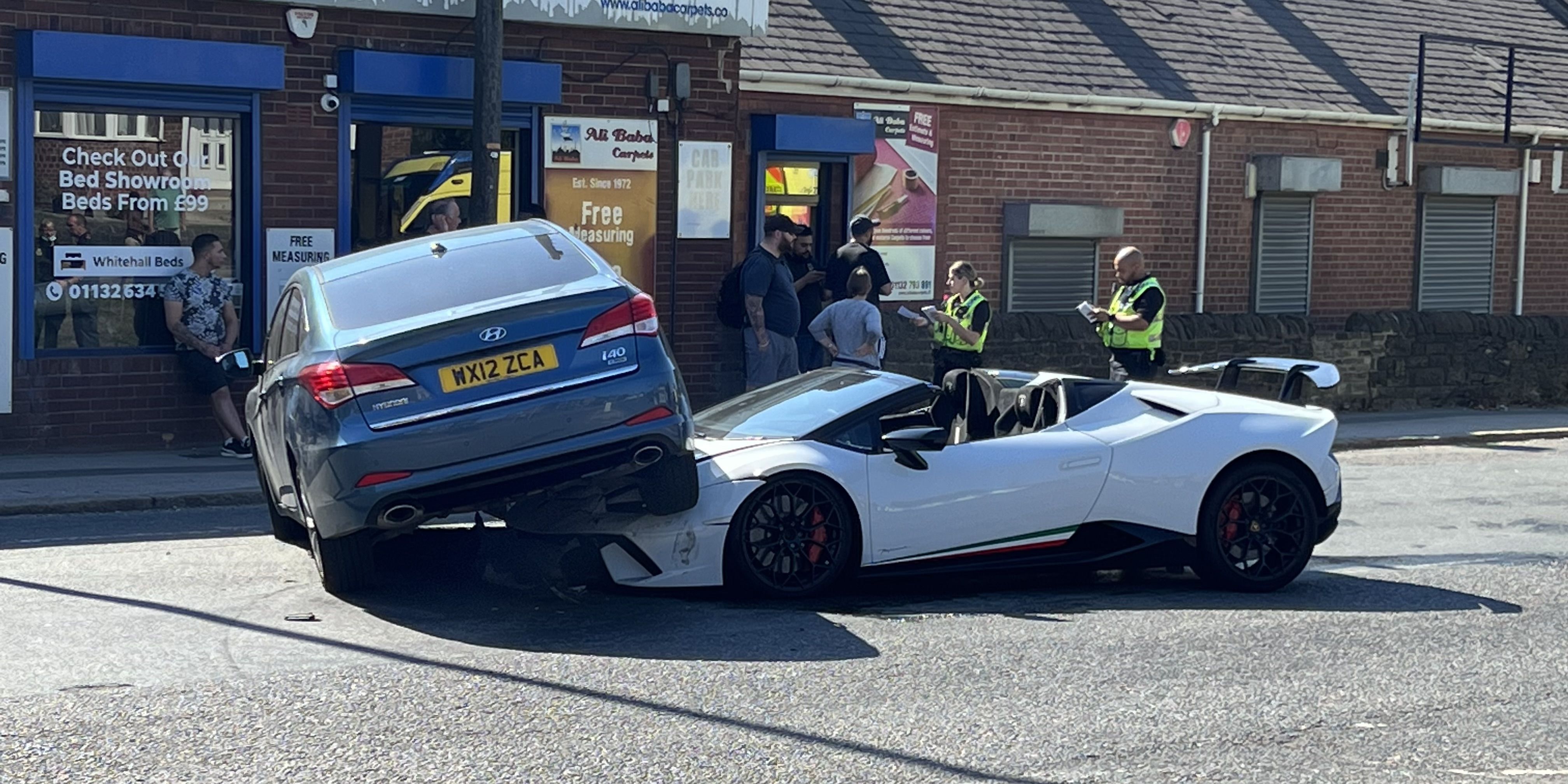 Watch This Lamborghini Get Crashed Into and Driven Over by a Hyundai