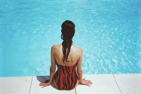 Blue, Water, Summer, Shoulder, Swimming pool, Vacation, Back, Leisure, Sea, Photography, 