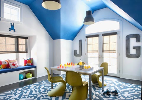 a bold colored playroom by smart d2 playrooms