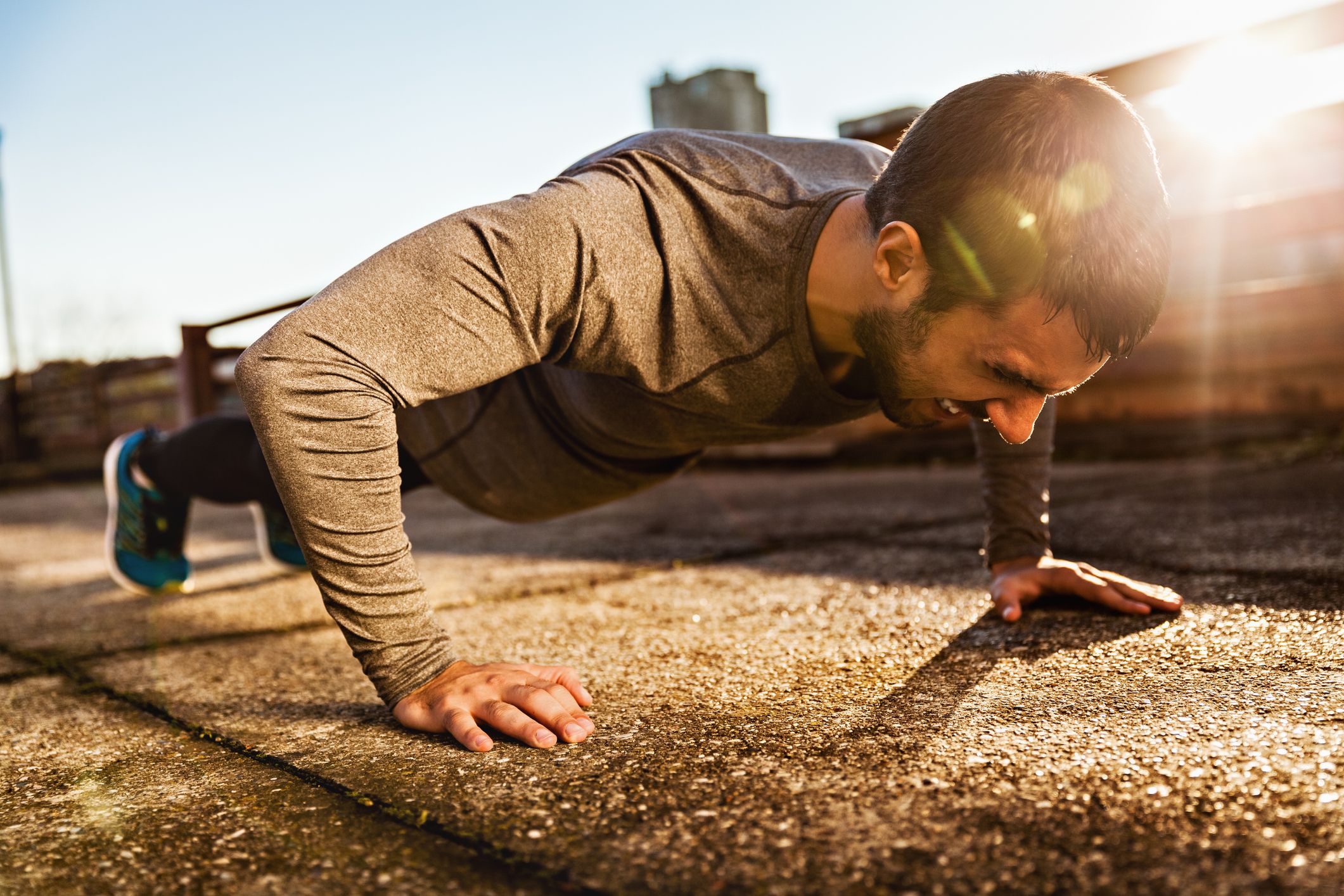 doing push ups