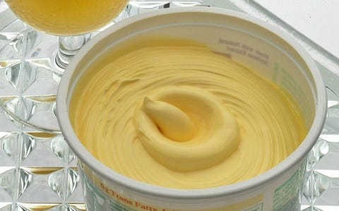 Photo to illustrate new products, like orange juice and margarine, that lower you cholesterol.