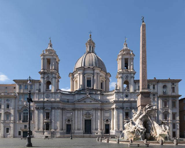 piazza navona and the four rivers fountains, rome, italy