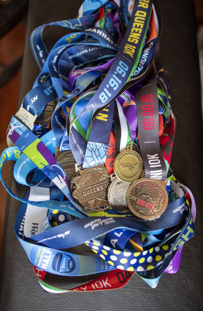 Personalised Rainbow Medal & Ribbon Lockdown Runner 2020 Winner Running Marathon 