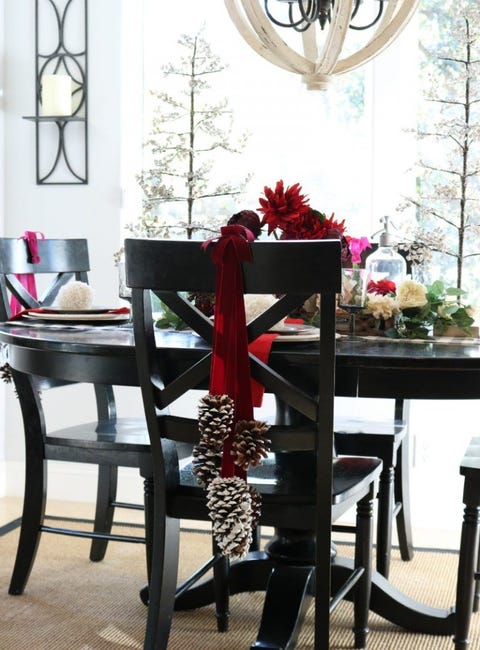 pine cone chair diy christmas table decor