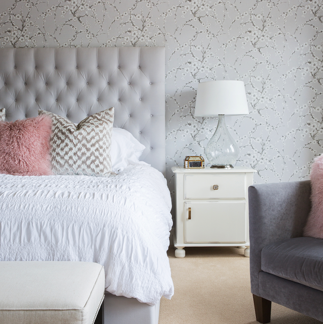 pink and gray bedroom