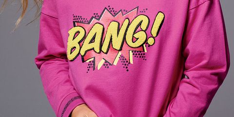 Pink clothing sweatshirt closeup