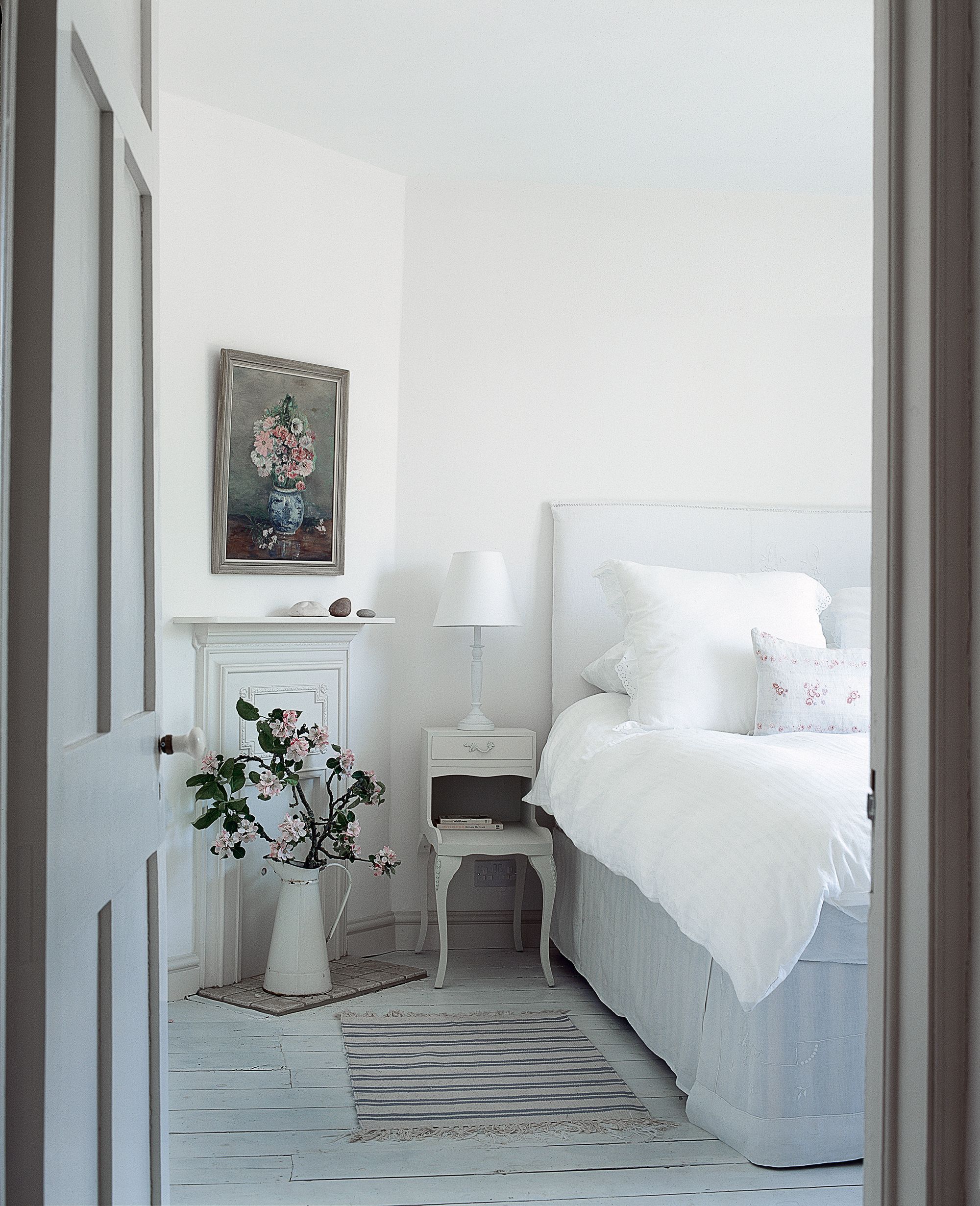 pink white and grey bedroom decor