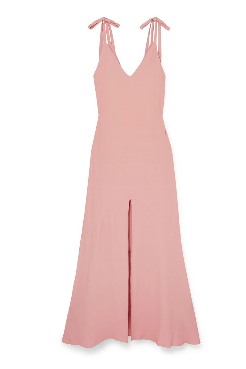 dusty rose midi bridesmaid dresses