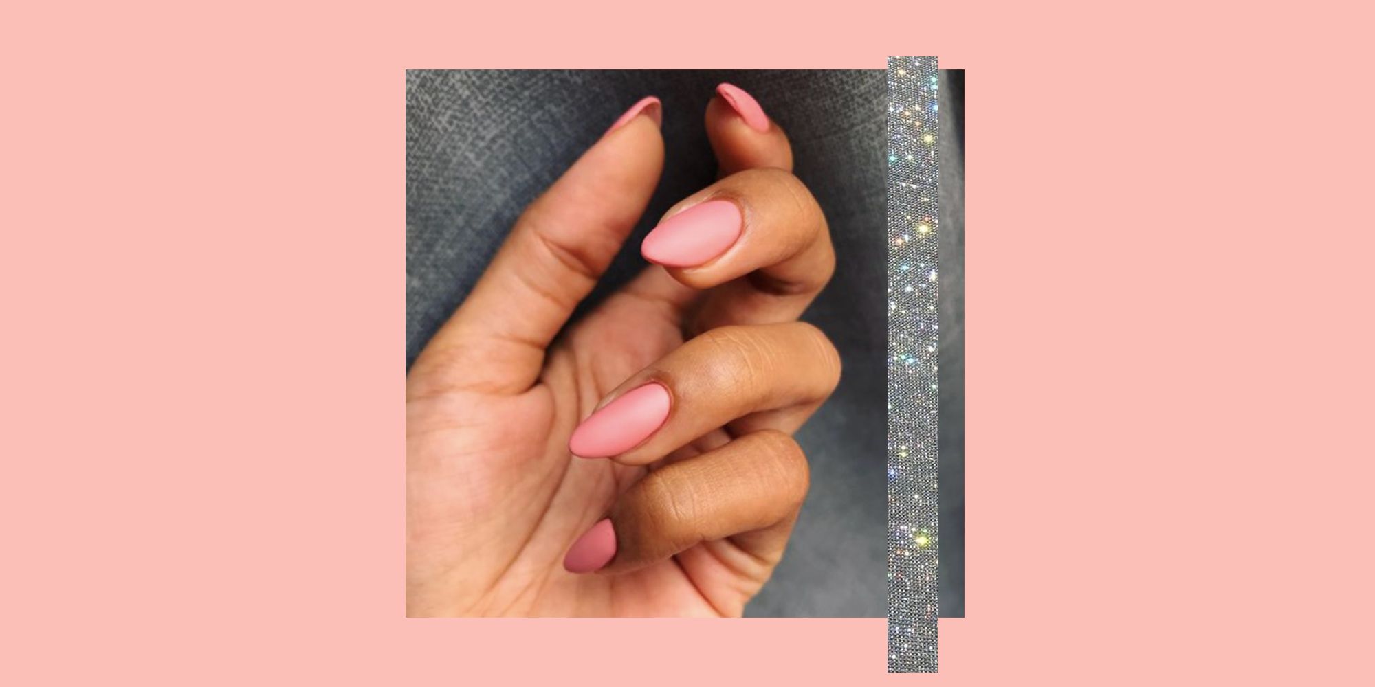 plain pink acrylic nails