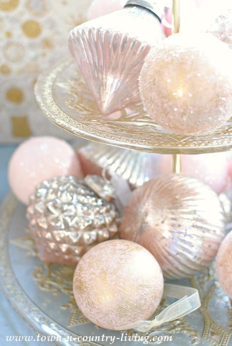 rose gold christmas decorations ornaments