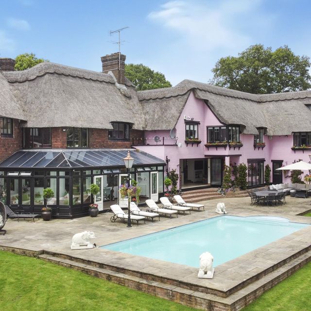 pink thatched cottage for sale in hertfordshire