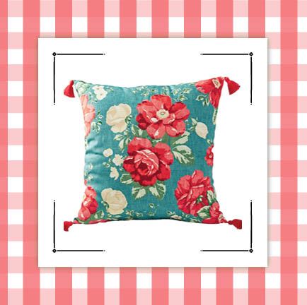 floral pillow and dinner plate set