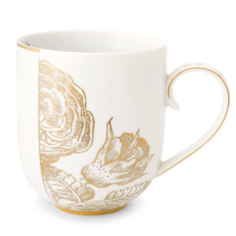 Taza de desayuno con rosas doradas taza de desayuno con rosas doradas