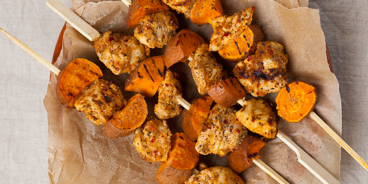 Piri Piri Chicken And Sweet Potato Skewers