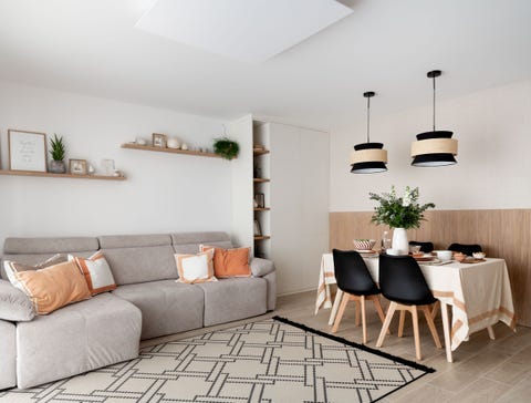 salón comedor de diseño nórdico cálido