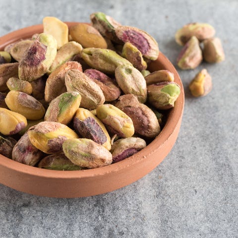 Raw pistachios without shell (no shell). Pistachios are a