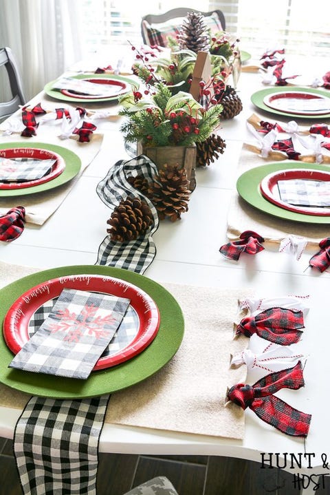 plaid placemats diy christmas table decor