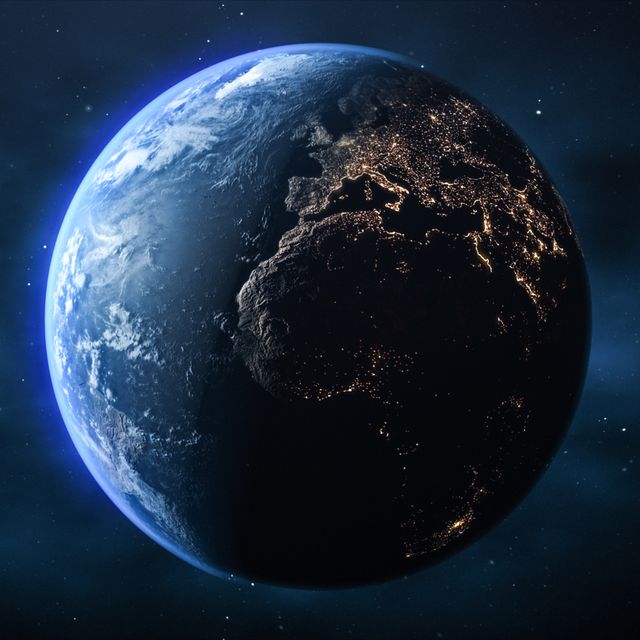 planet earth day and night side of our planet