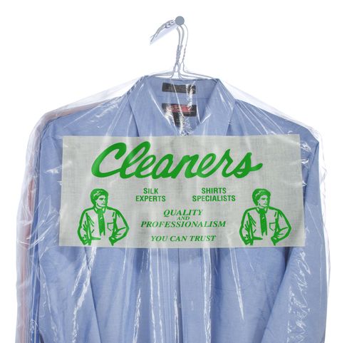 Plastic Bag of Dry Cleaned Shirts