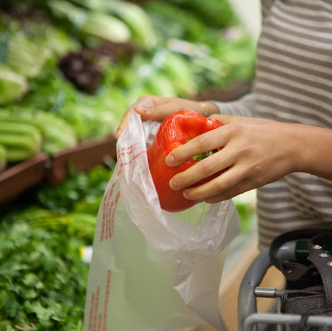 Plastic bag at supermarket