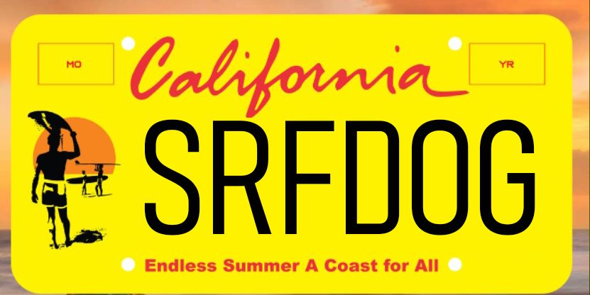 Endless Summer License Plate One More Reason for Move to California