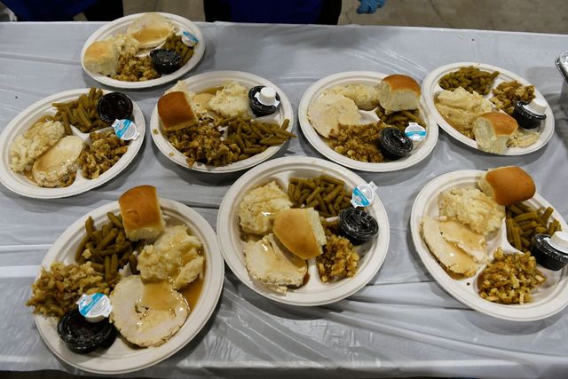 the salvation army hosts it's annual community thanksgiving meal