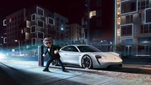 Animated Porsche Taycan Concept Co-Stars with Playmobil Toys in New Movie