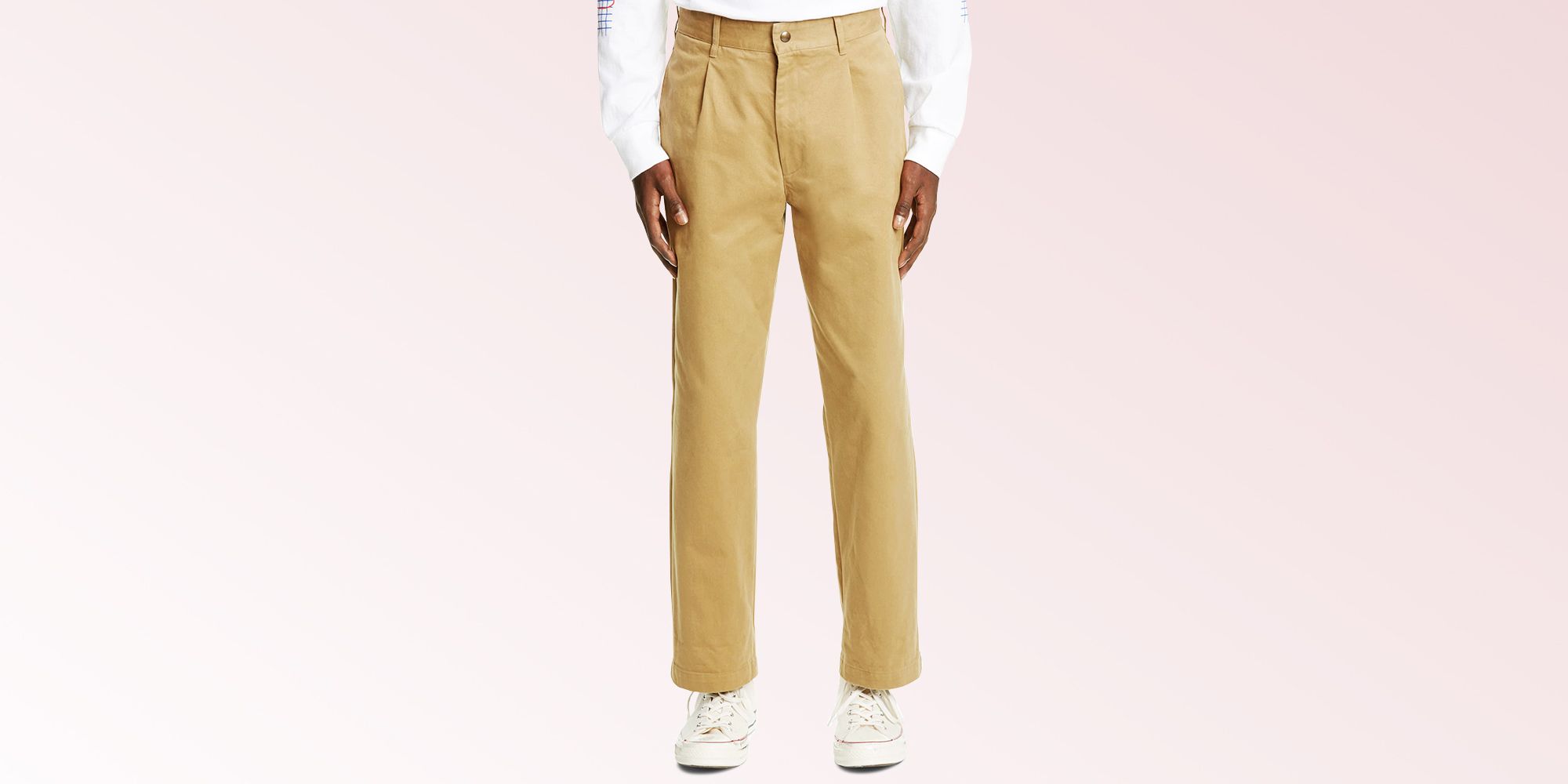 long pleated trousers