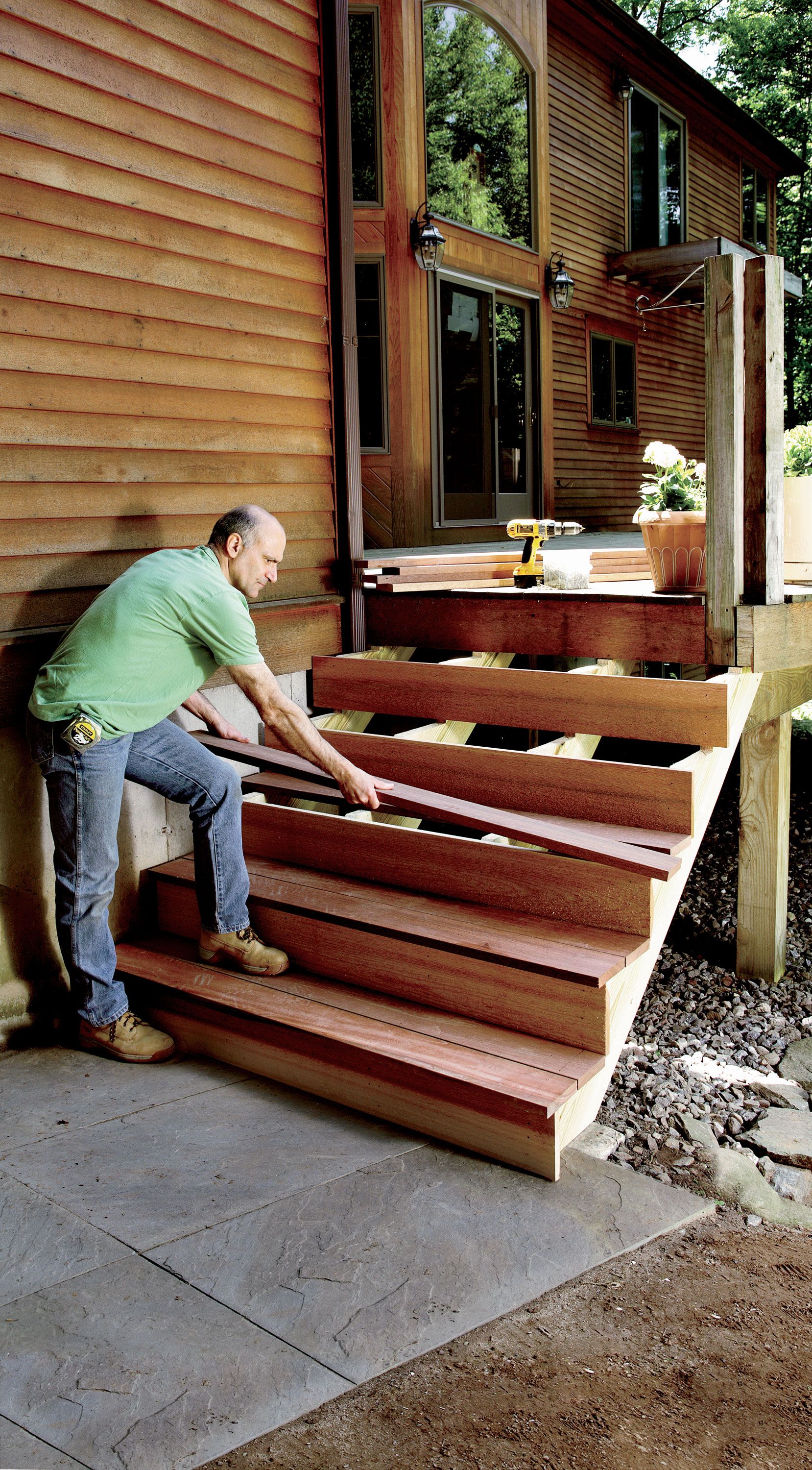 Bespoke Wooden Step Stair Decking Garden Timber Tread Outdoor Outside Internal 