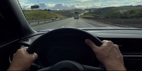 point of view of a driver on a highway in brazil