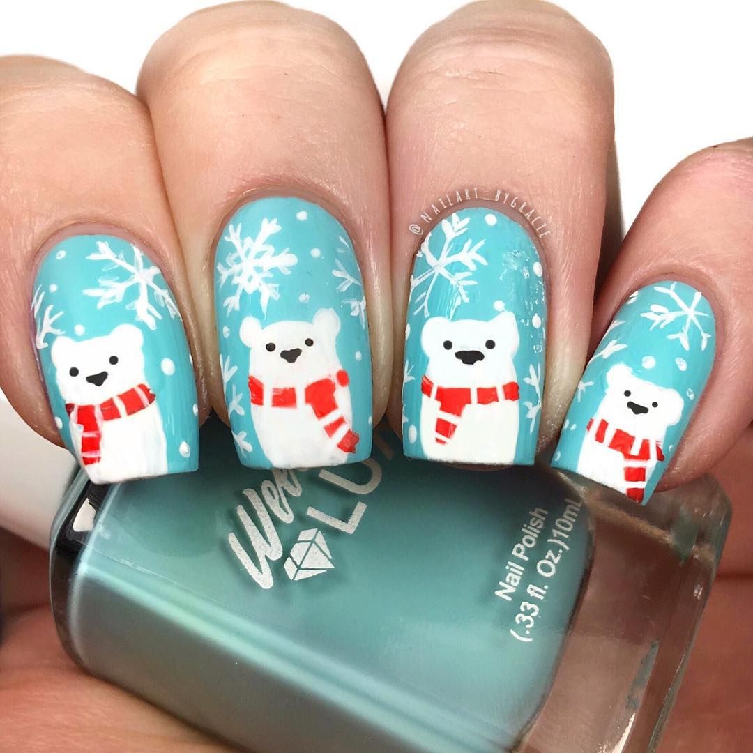 45 Festive Christmas Nail Art Ideas Easy Designs For Holiday Nails