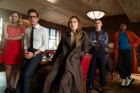 the politician l to r julia schlaepfer as alice charles, ben platt as payton hobart, laura dreyfuss as mcafee westbrook, theo germaine as james sullivan, and rahne jones as skye leighton in episode 2 of the politician cr courtesy of netflixnetflix © 2020