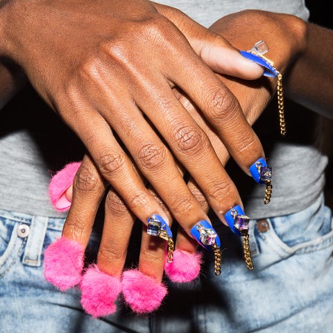 Hot Pink Puff Balls Are the New Faux Fur Nail Trend for Spring